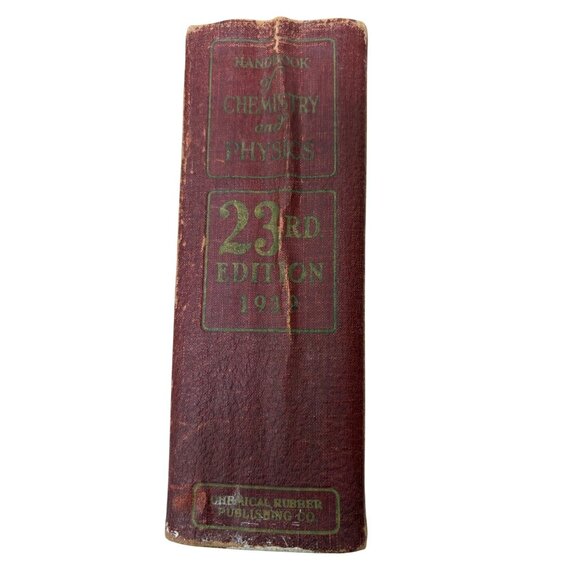 Handbook Of Chemistry & Physics 23rd Edition 1939 Hardcover Chemical Rubber Co. - Picture 3 of 16